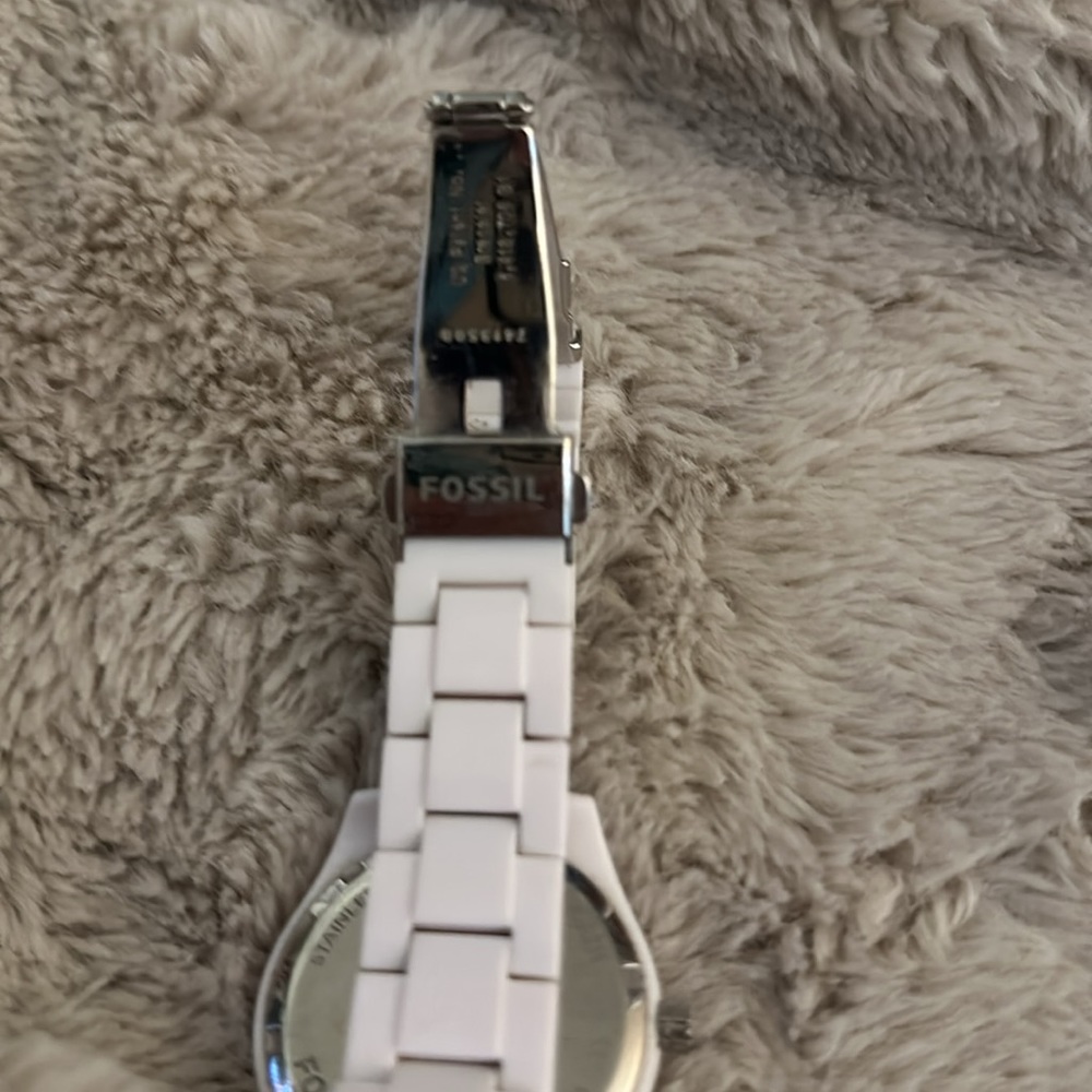 White Multi-Function Fossil Watch - image 3